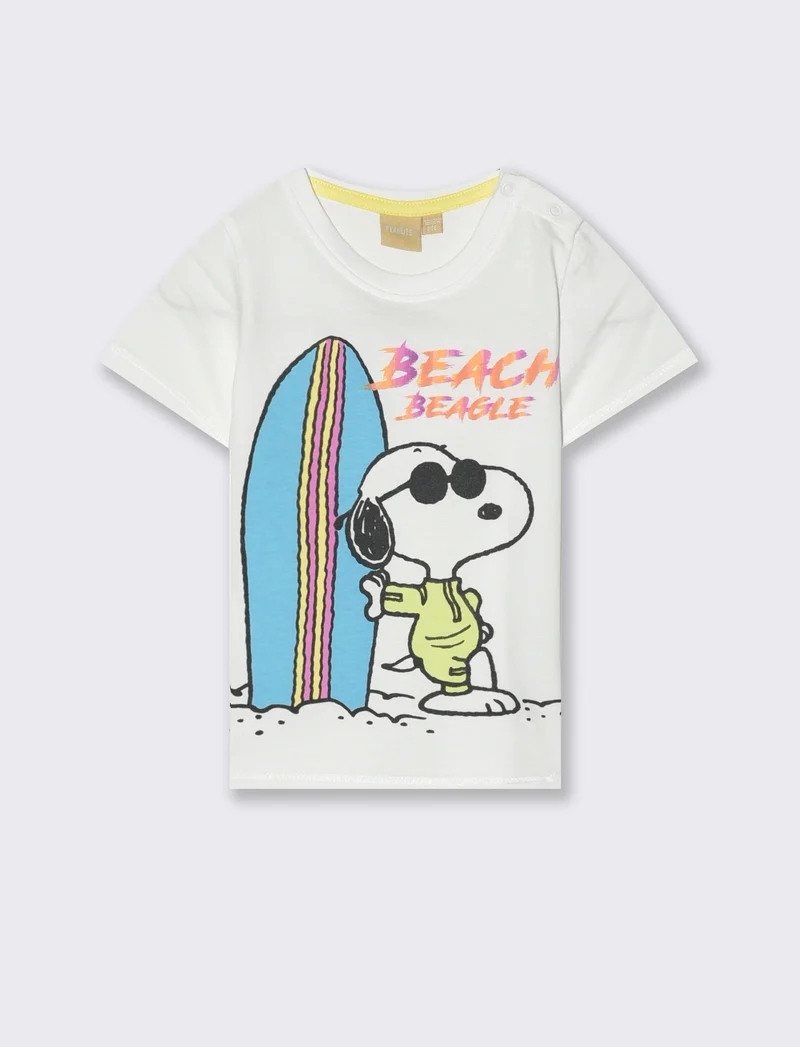 T-shirt snoopy da neonato - Bianco