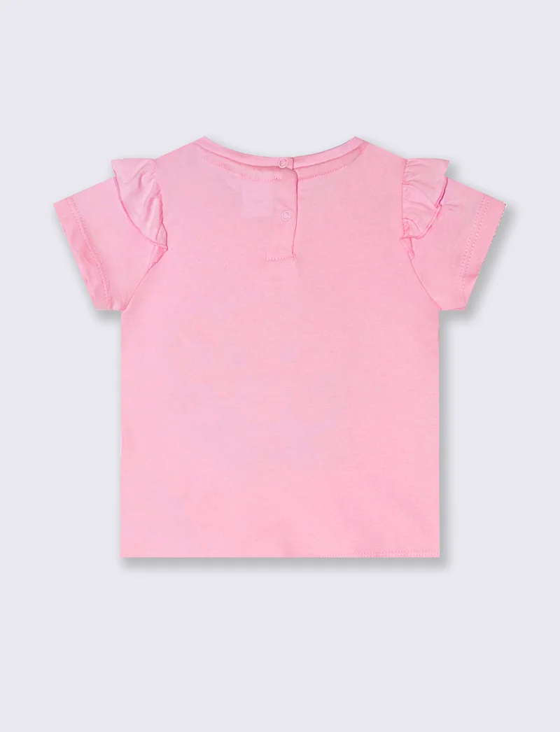 T shirt manica corta Disney da neonata - Rosa
