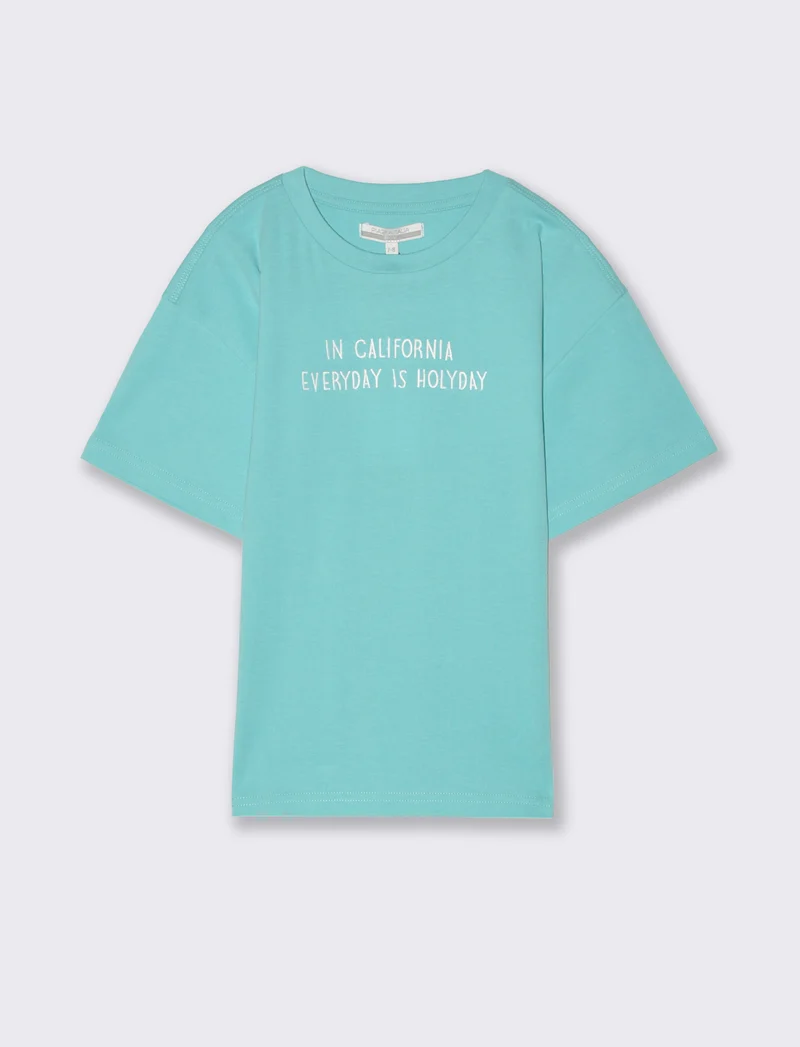 T-shirt con ricamo da bambino - Verde acqua