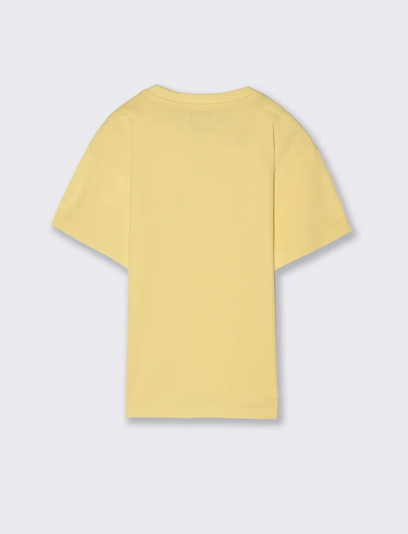 T-shirt con ricamo da bambino - Giallo