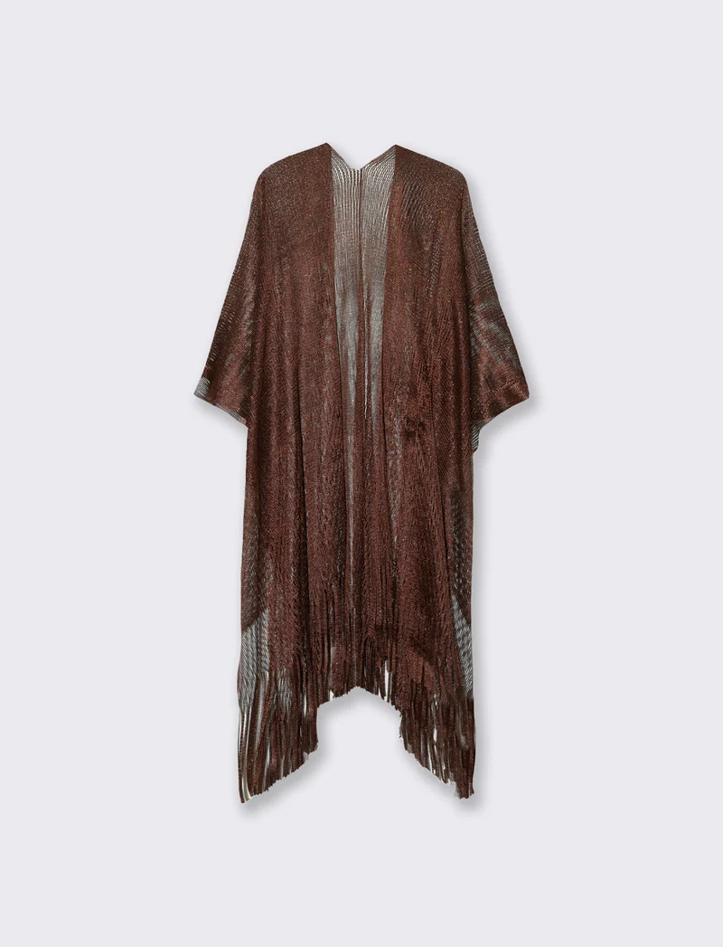 Copricostume donna in rete lurex aperto sul davanti - Bronzo
