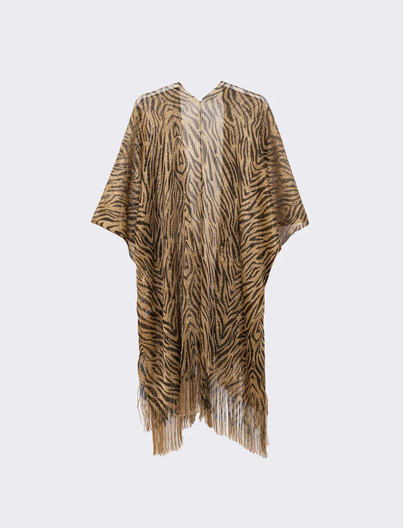 Copricostume mare donna in rete animalier - Oro