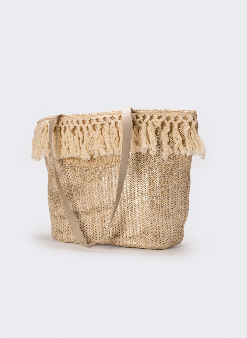 Shopper etnica donna con frange - Argento
