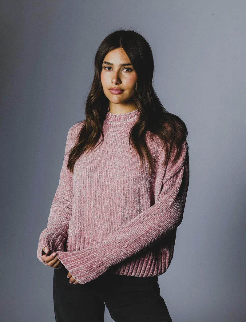 MAGLIA IN CINIGLIA - Rosa antico