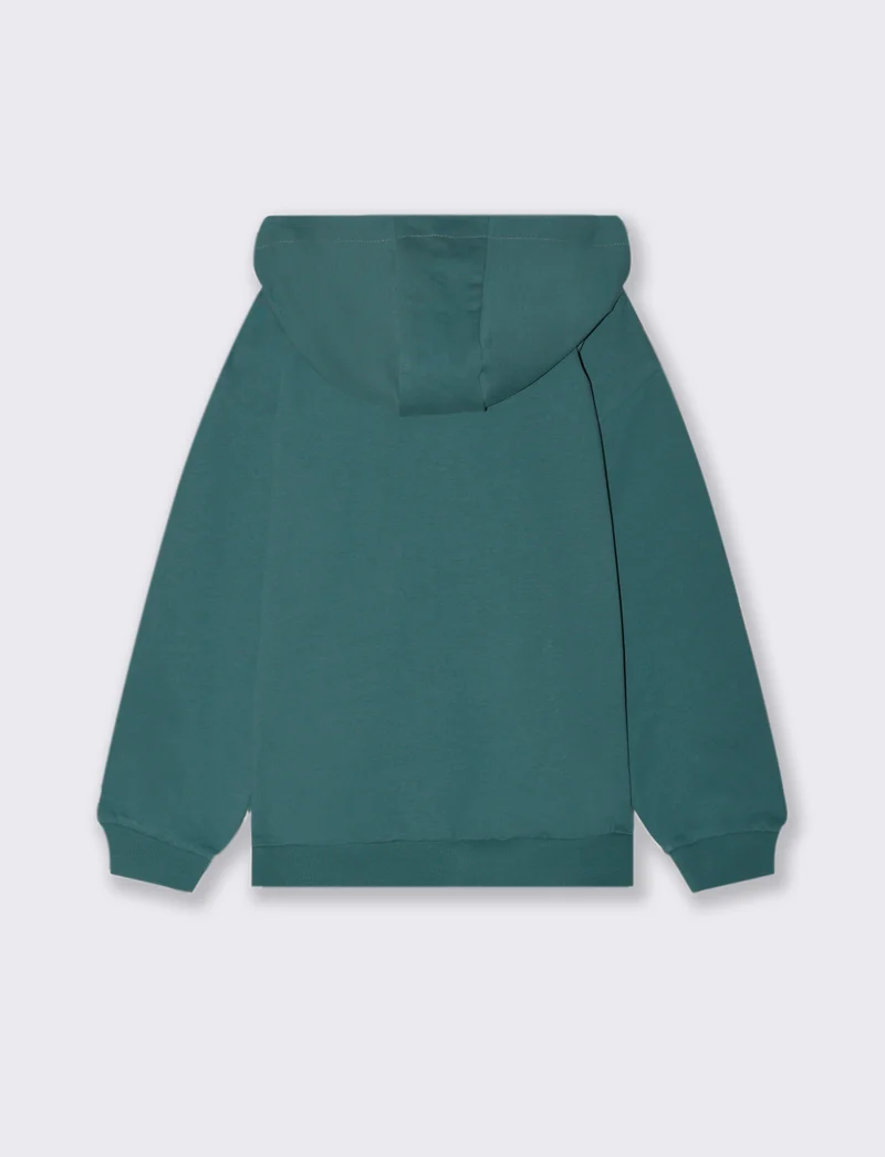 FELPA CON CAPPUCCIO - Verde