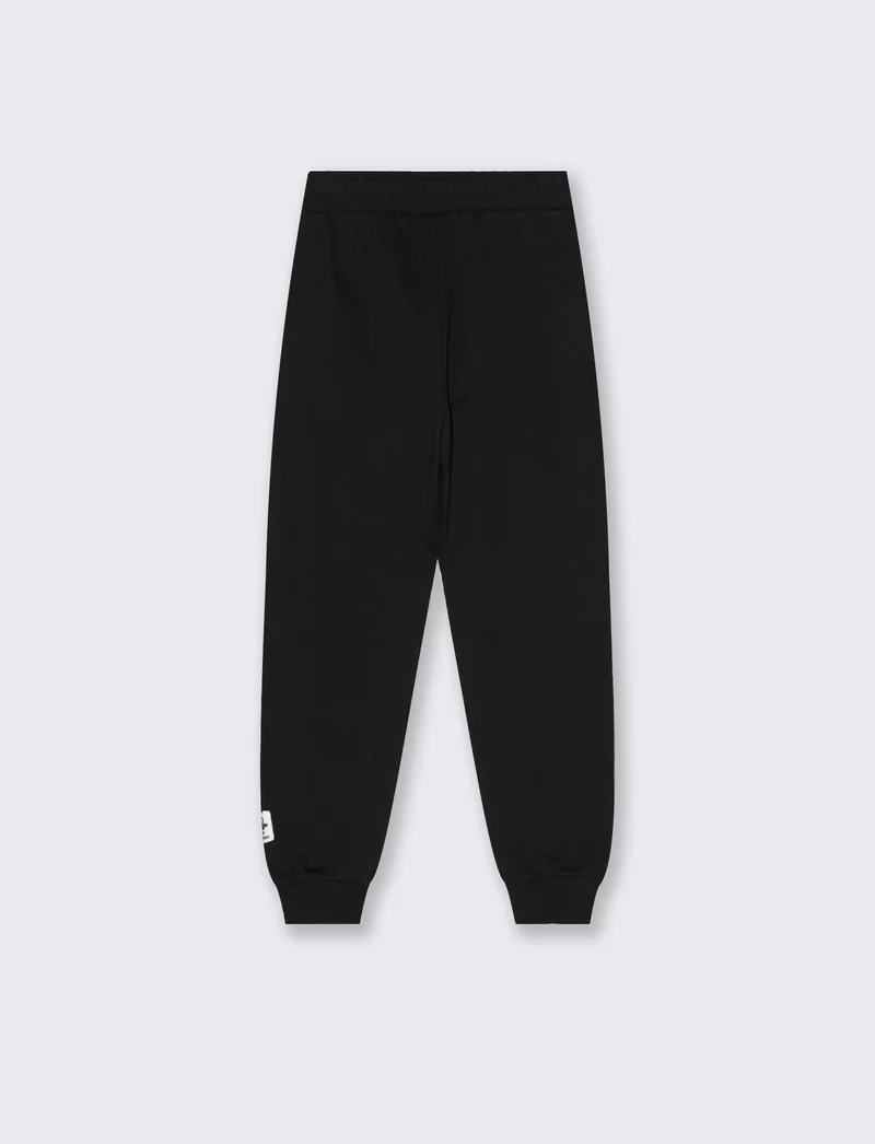 Pantaloni in felpa con elastico - Nero
