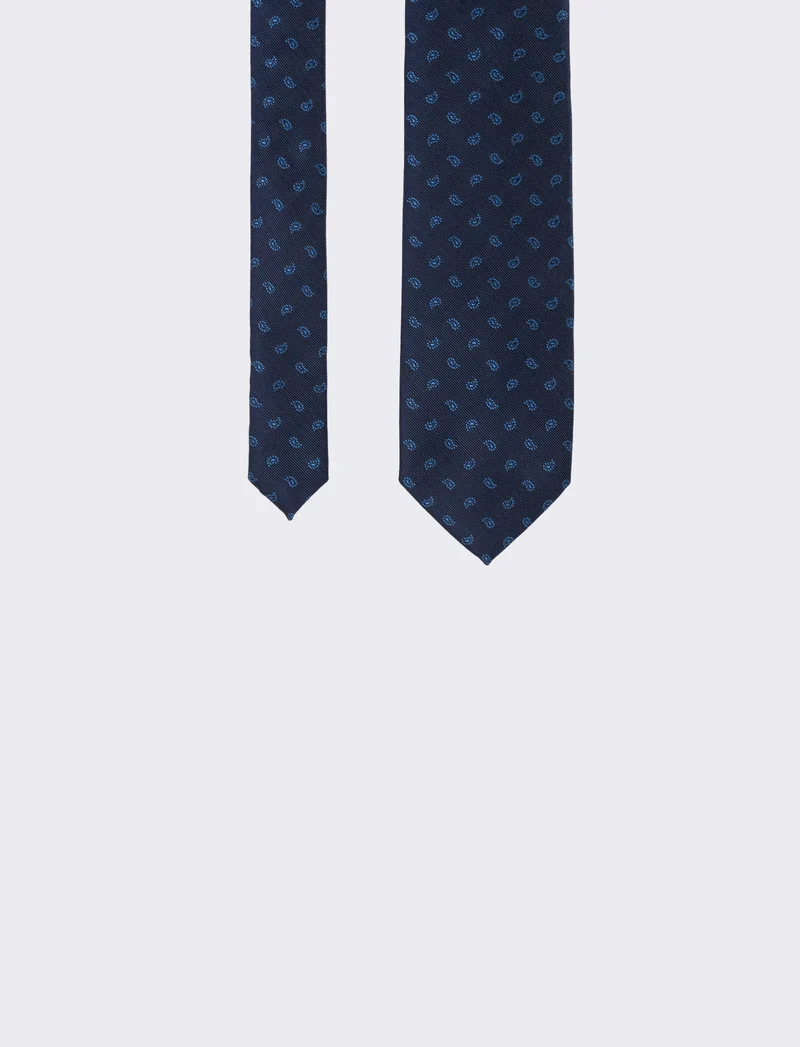 Cravatta uomo fantasia 8cm - Blu royal