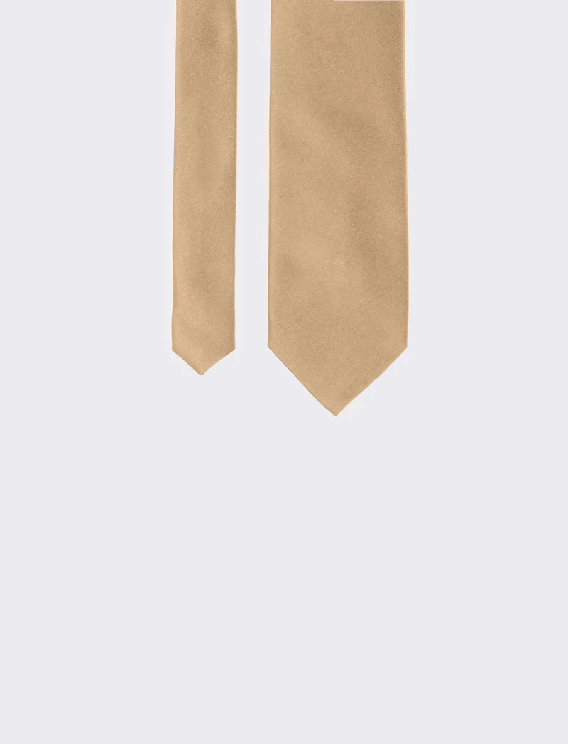 Cravatta uomo liscia 8cm - Beige