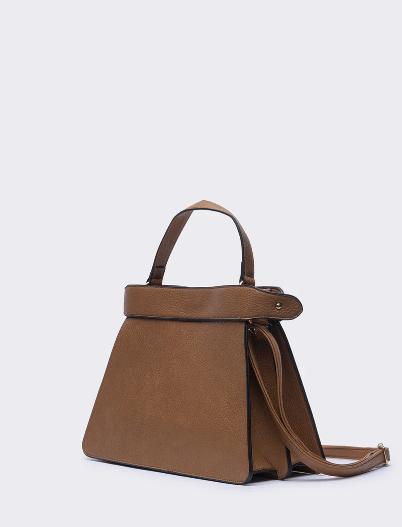 Borsa donna trapezio a mano 33l/24h/14p - Marrone
