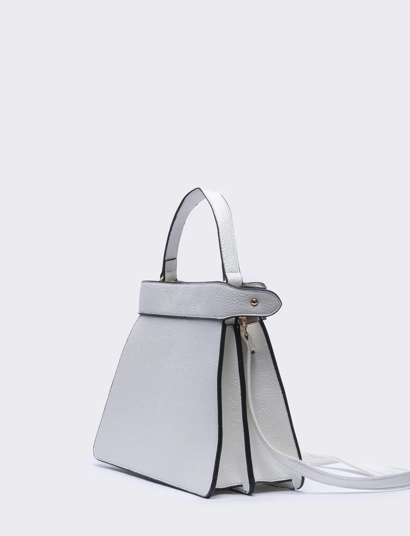 Borsa donna trapezio a mano 33l/24h/14p - Bianco sporco
