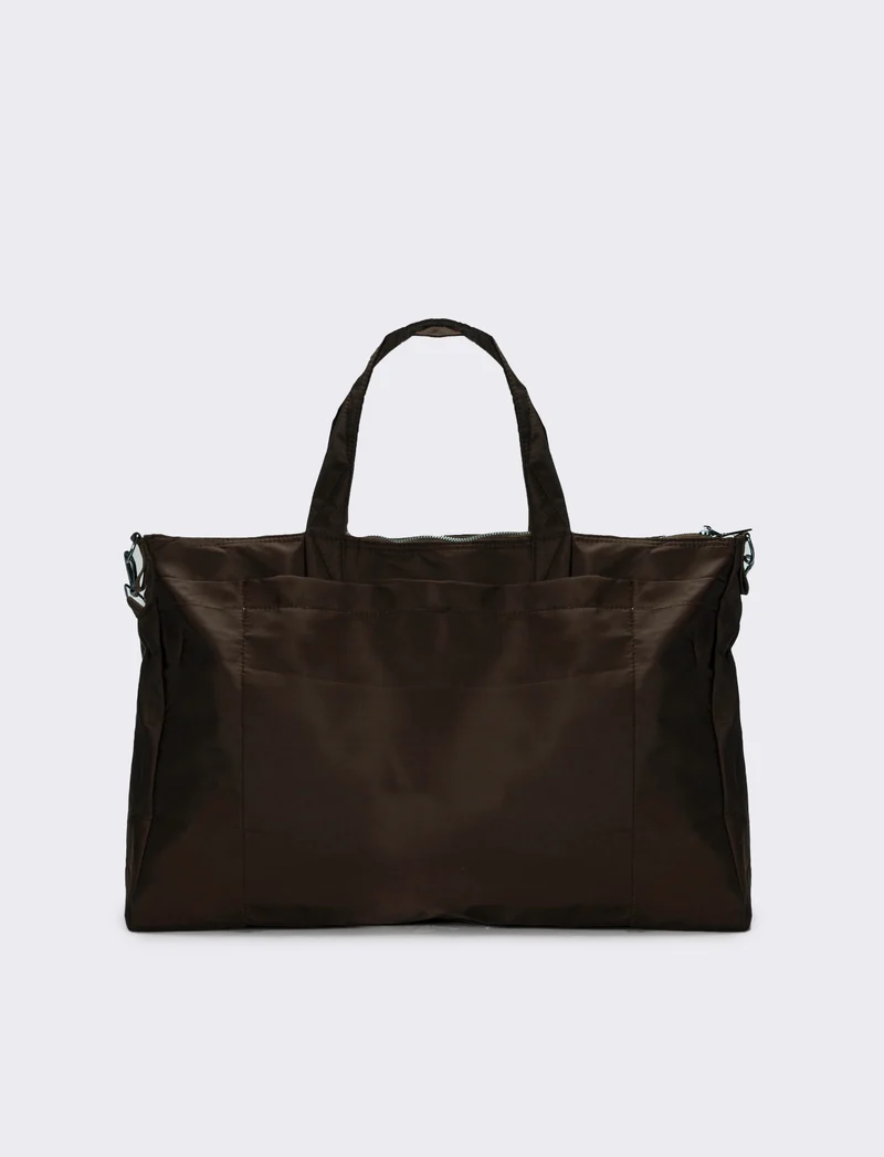 Borsone uomo in nylon - Marrone