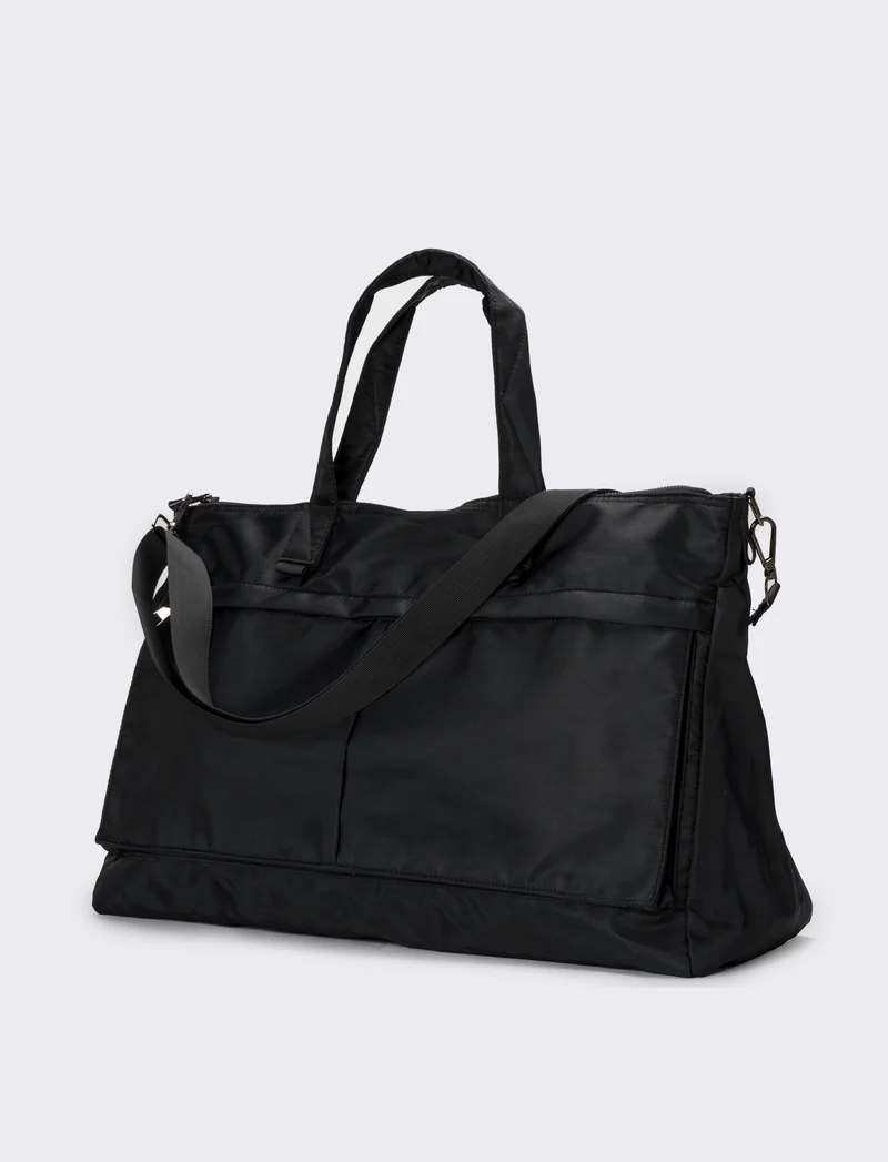 Borsone uomo in nylon - Nero