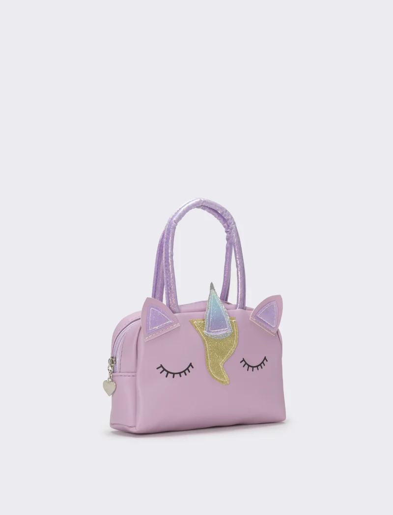 Borsa bauletto bambina unicorno con glitter - Viola