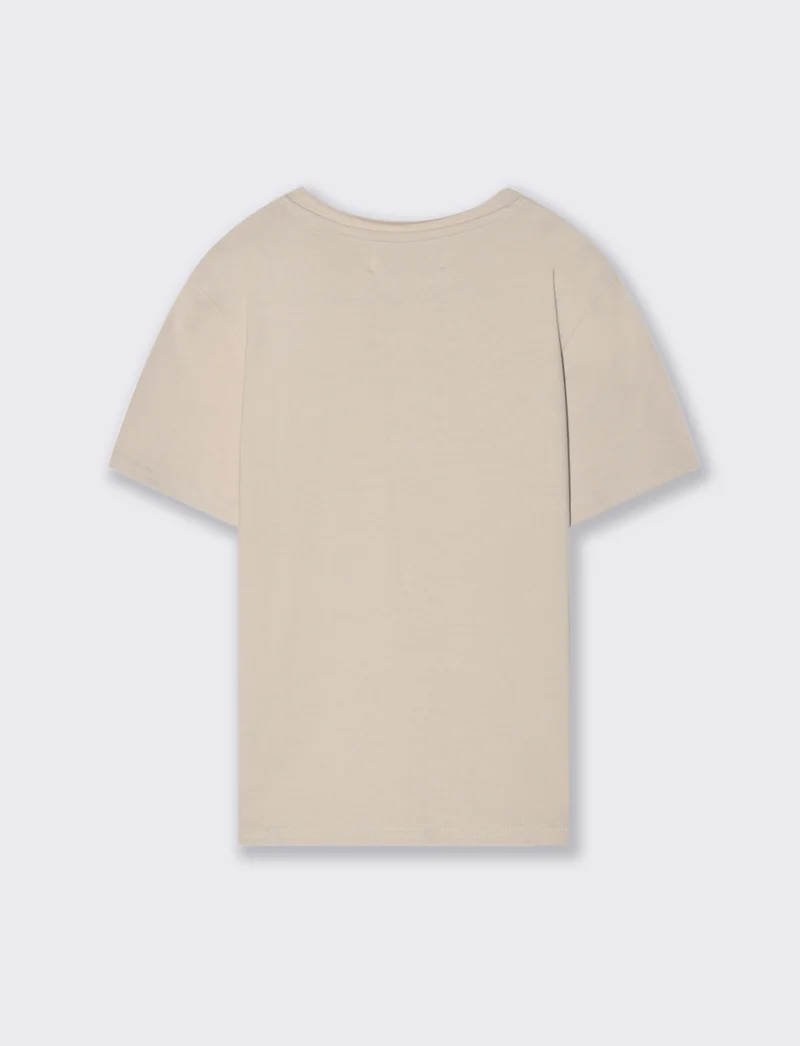 T shirt modello serafino da bambino - Beige