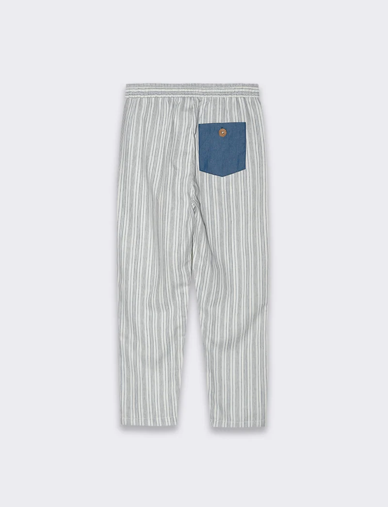 Jogger in misto lino da bambino - Righe