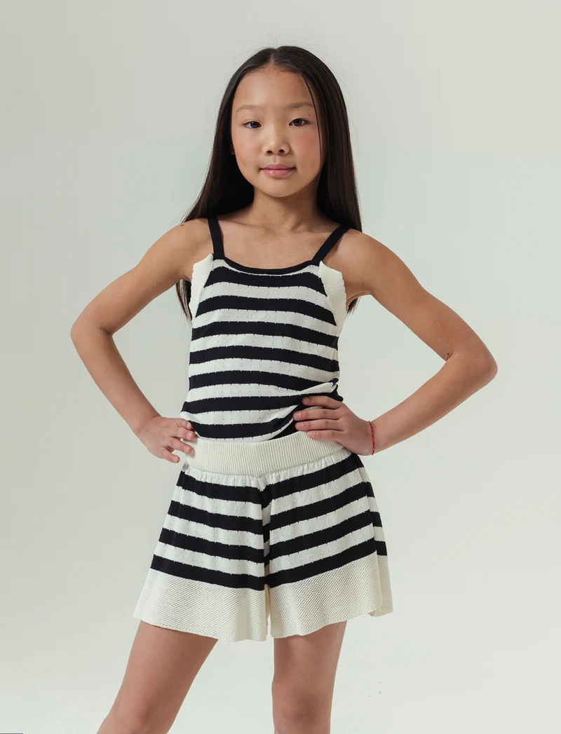 Top in maglina a righe da bambina - Righe