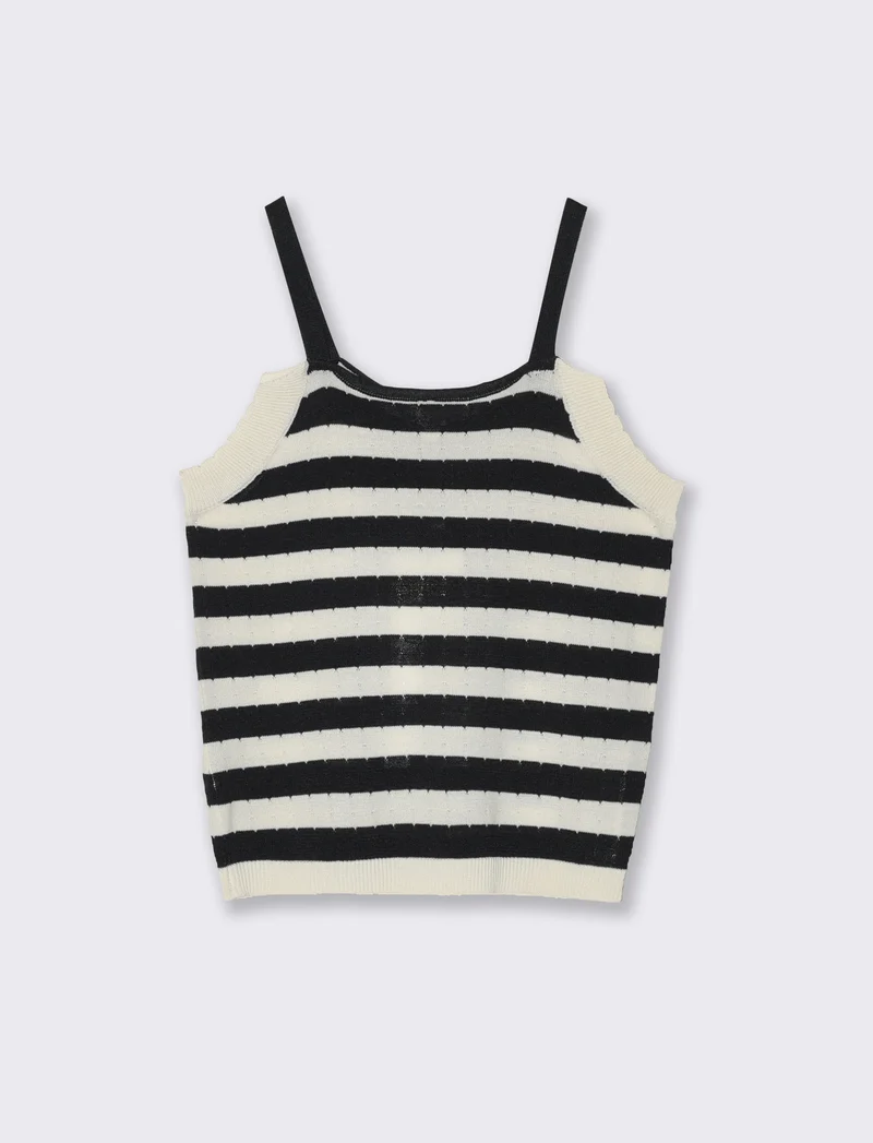 Top in maglina a righe da bambina - Righe