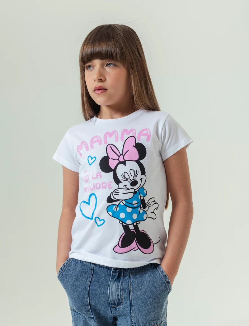 T-shirt Disney Minnie da bambina - Bianco