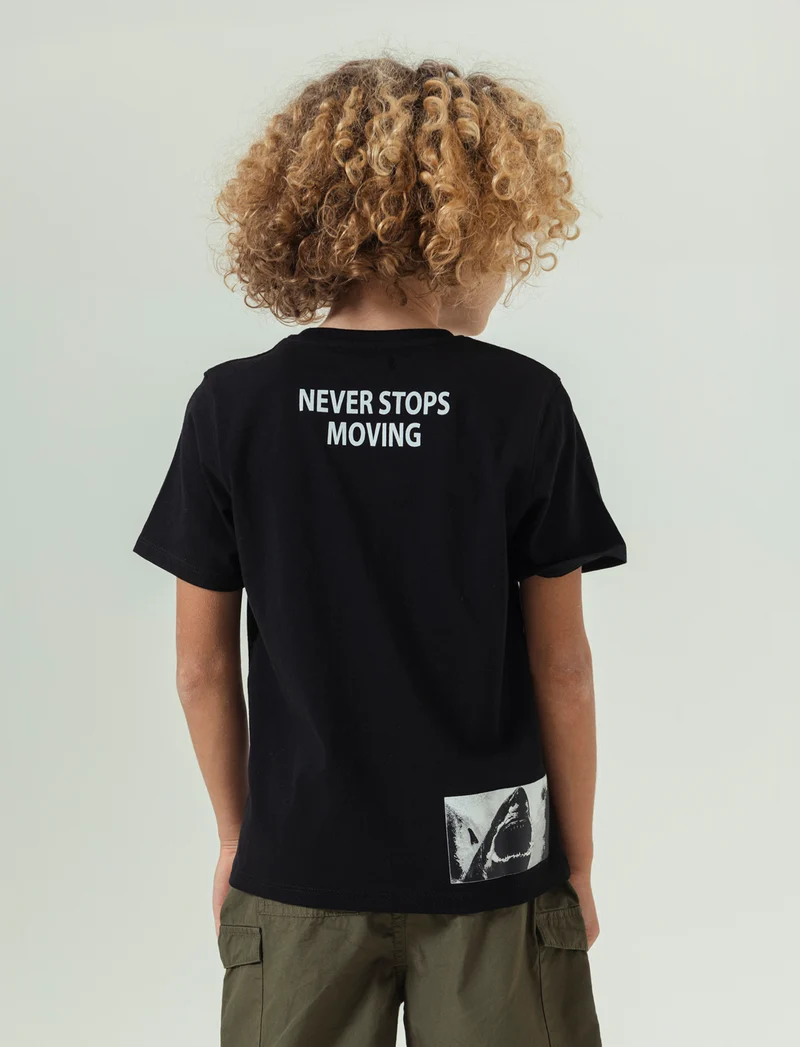 T-shirt stampata da bambino - Nero