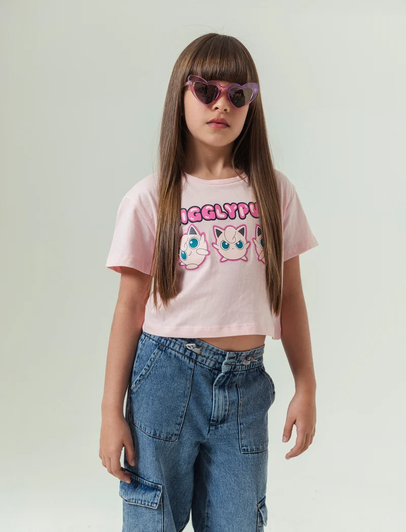 T-shirt tema Pokemon da bambina - Rosa