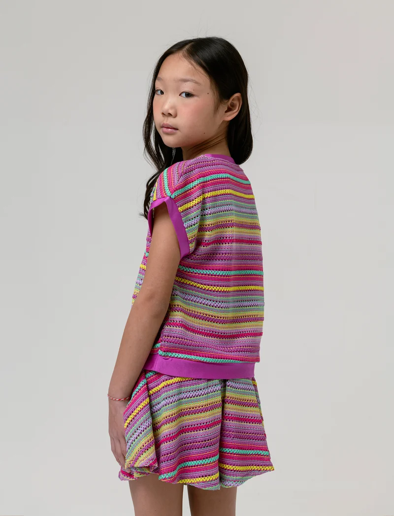 T-shirt colorata da bambina - Fuxia azalea