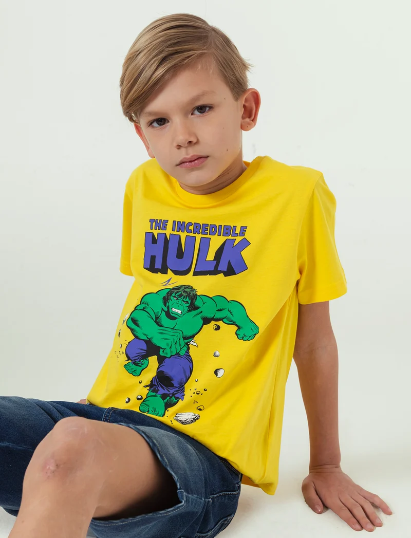 Maglietta con stampa Marvel da bambino - Giallo