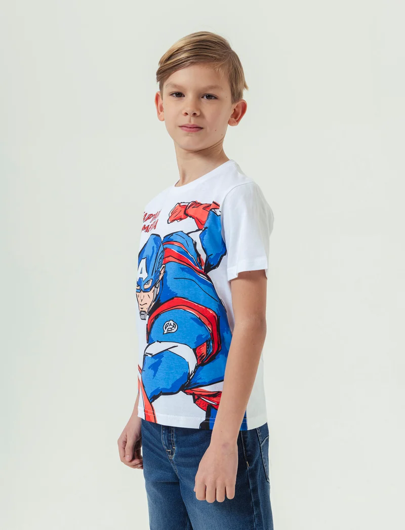Maglietta con stampa Marvel da bambino - Bianco