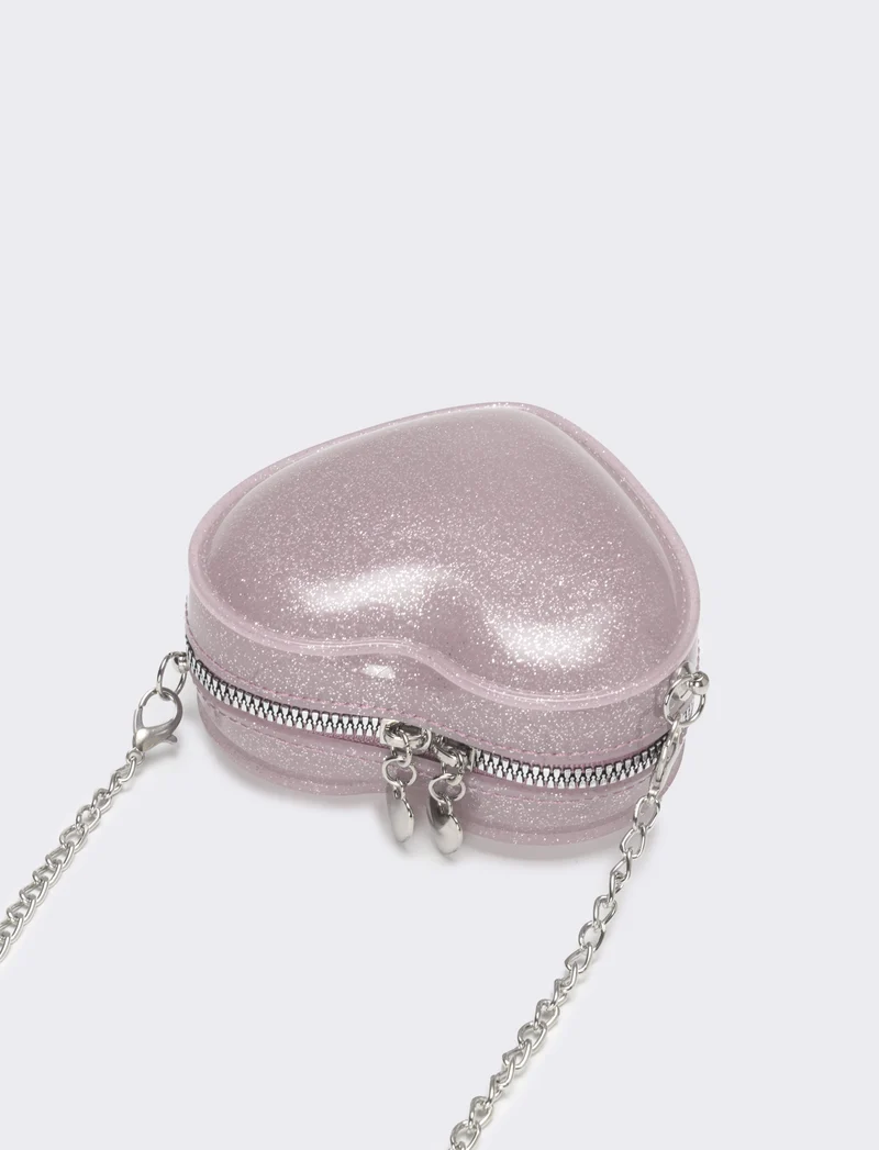 Borsa bambina cuore con glitter - Rosa