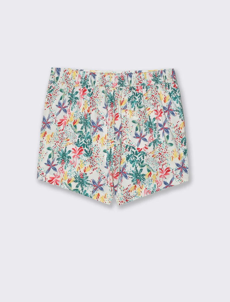 Short in popeline da bambina - Bianco sporco