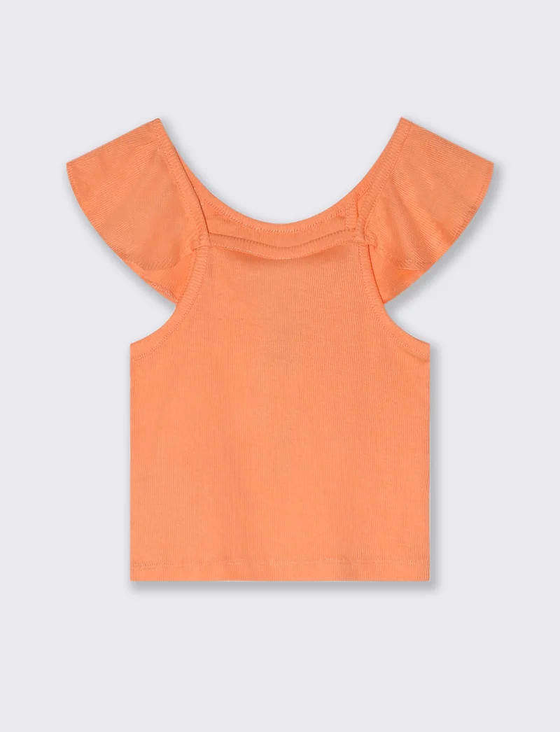 Top rouches. da bambina - Arancione