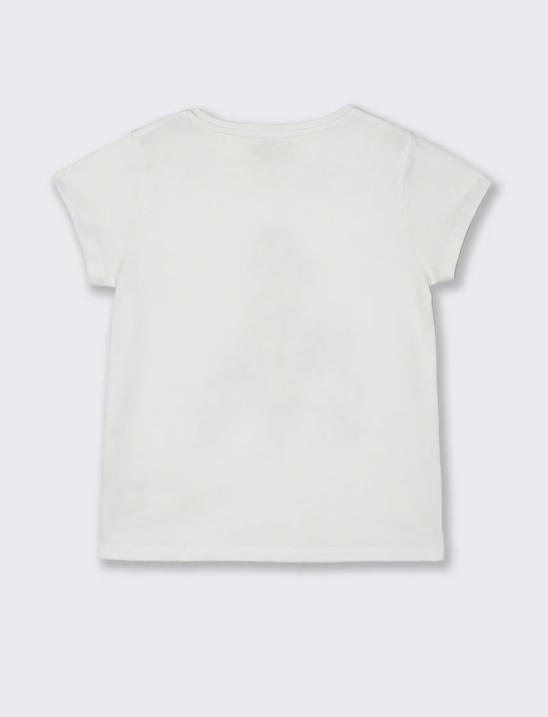 T-shirt con stampa multicolor da bambina - Bianco
