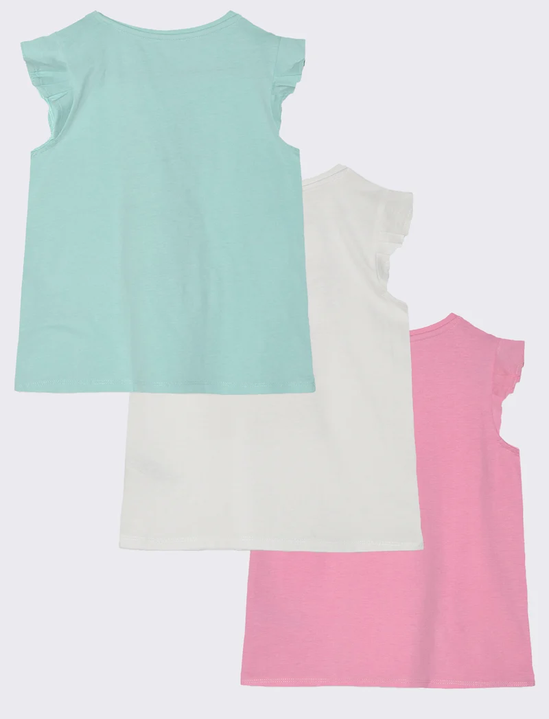 T-shirt 3 pack da bambina - Rosa