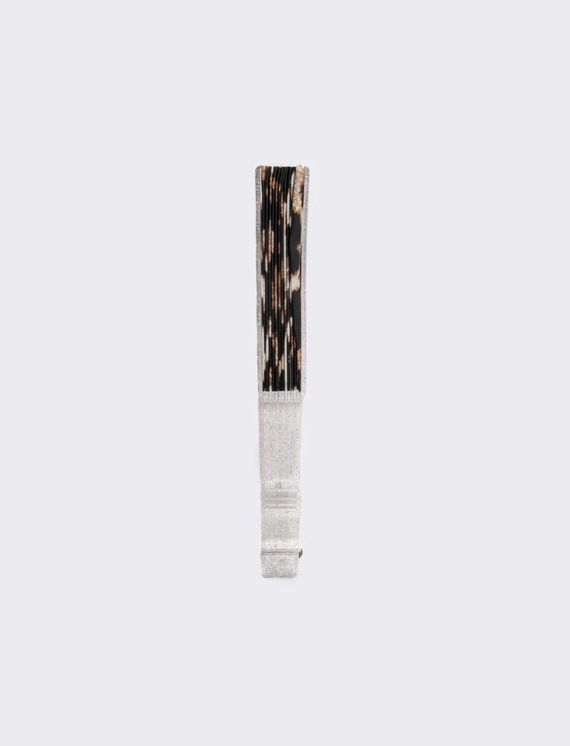 Ventaglio donna bianco -leopardato-fiori - Leopardato