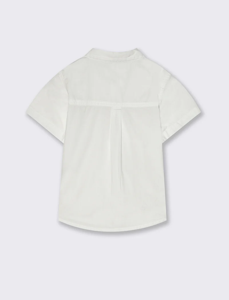 Camicia con ricamino da neonato - Bianco