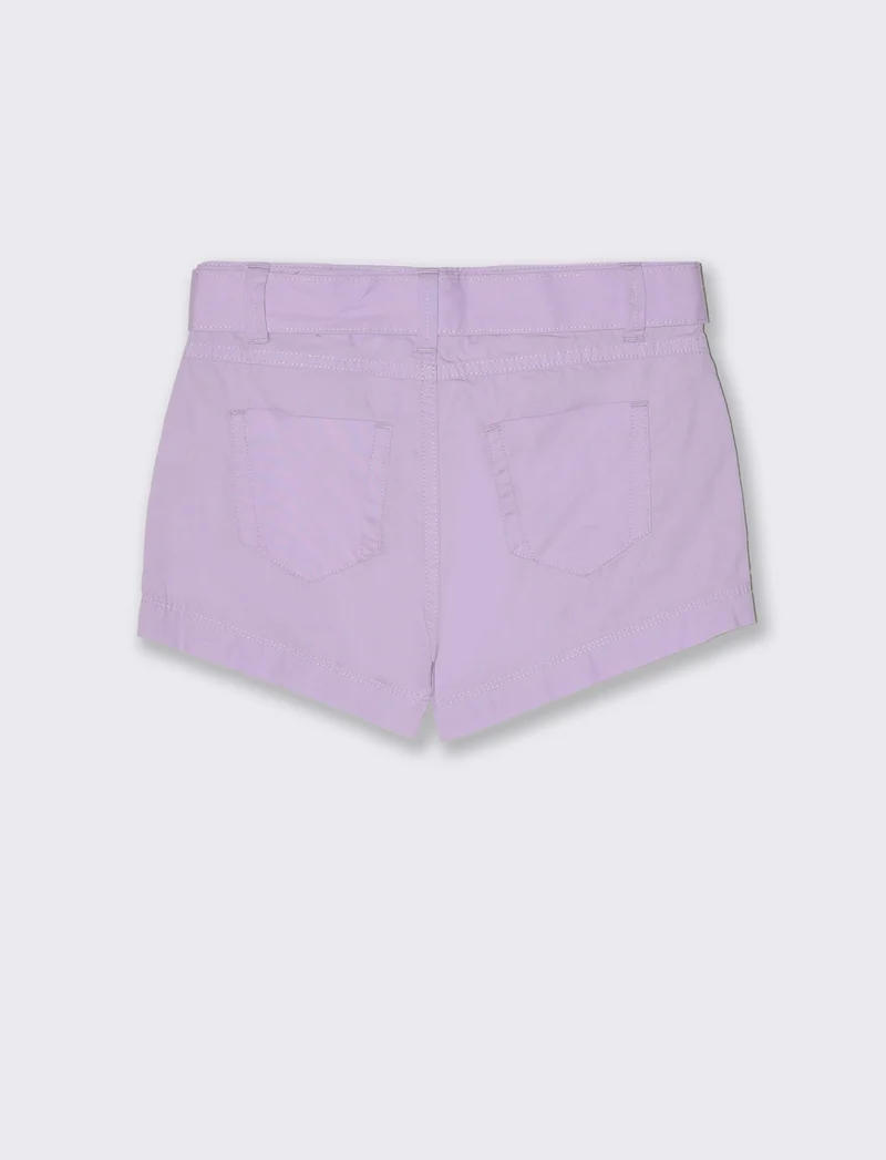 Short in popeline da bambina - Lilla