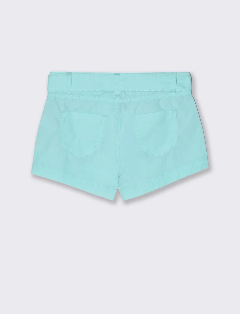Short in popeline da bambina - Verde acqua