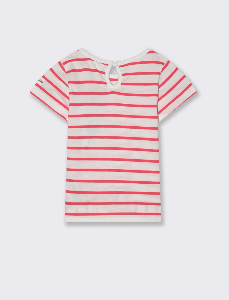 Maglia a righe da neonata - Fuxia