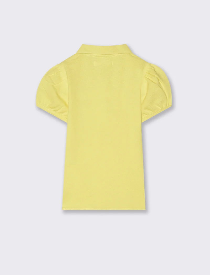 Polo con bottoncini da neonata - Giallo