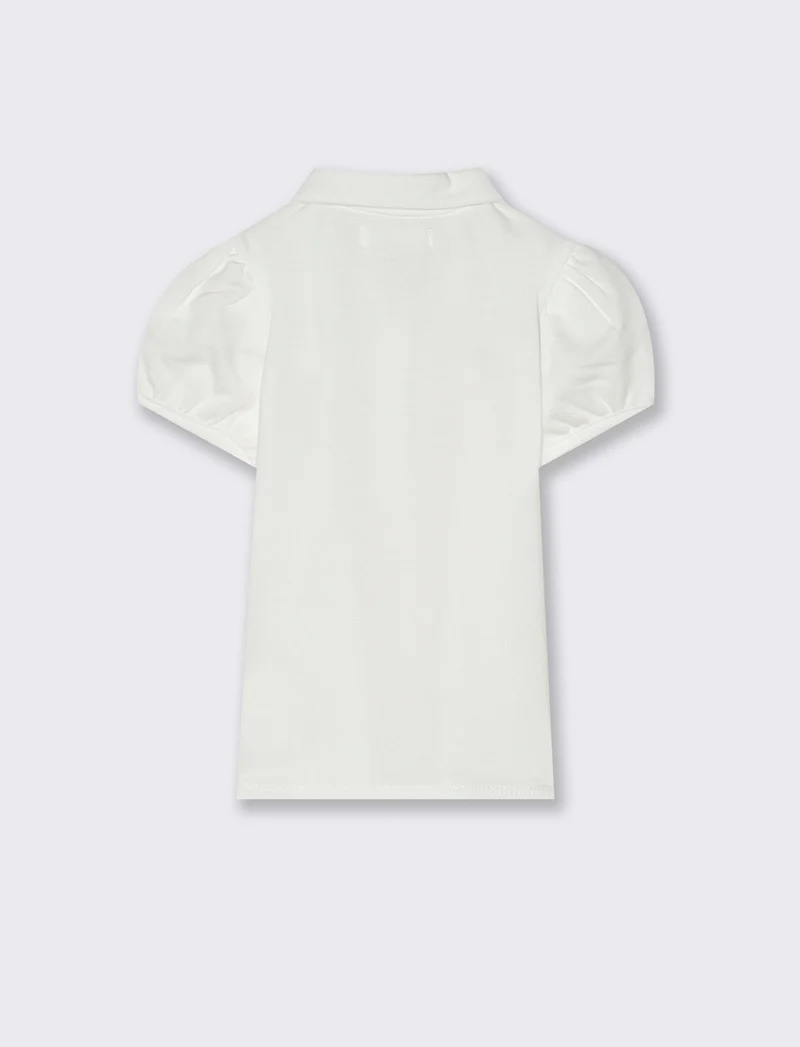 Polo con bottoncini da neonata - Bianco
