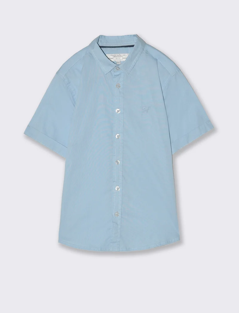 Camicia tinta unita da bambino - Azzurro cielo