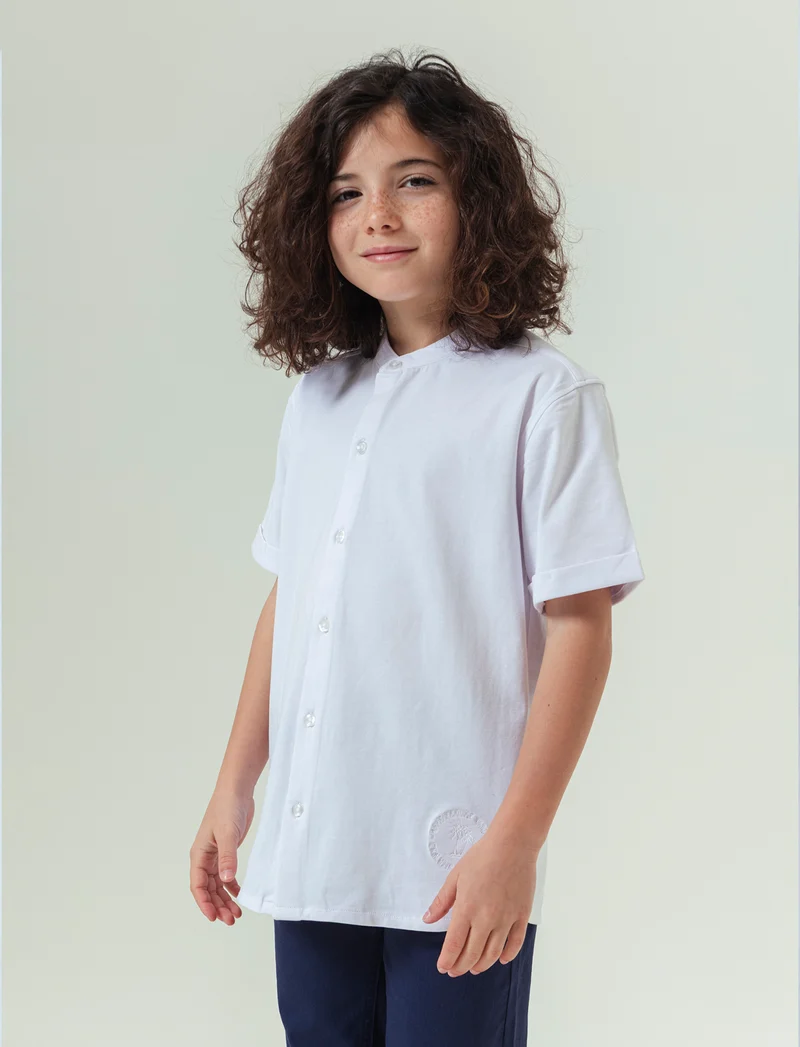 Camicia tinta unita da bambino - Bianco