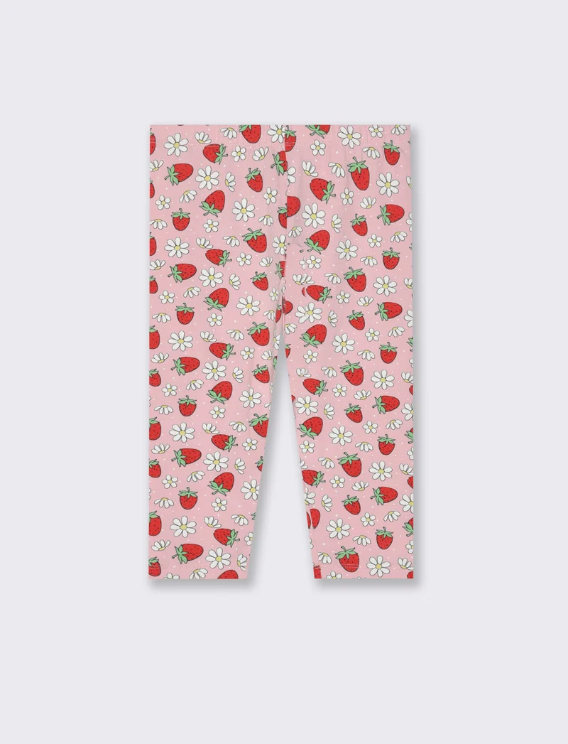 Leggings in cotone vestibilità 3/4 da bambina - Rosa