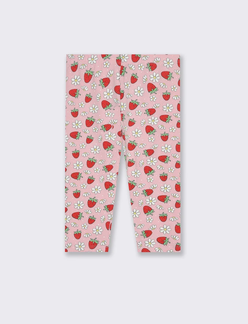 Leggings in cotone vestibilità 3/4 da bambina - Rosa