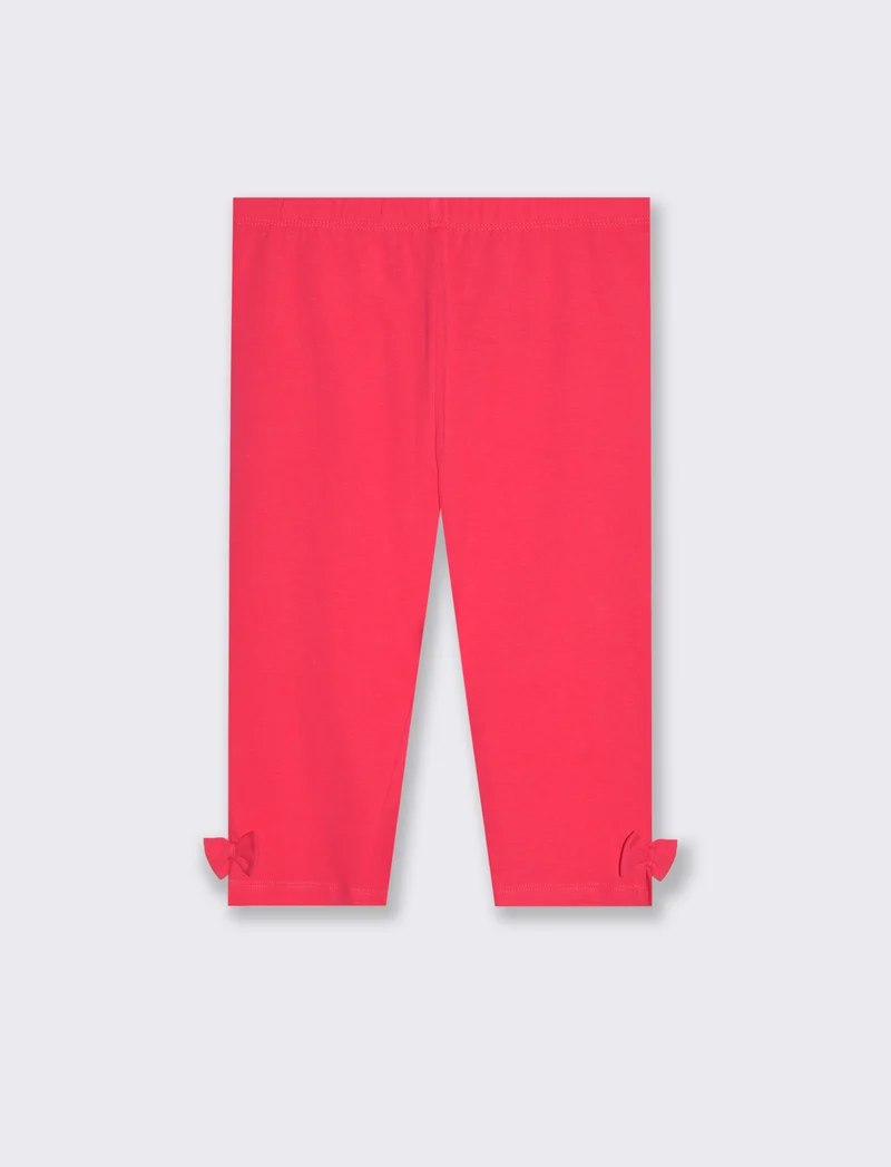 Leggings in cotone modello 3/4 da bambina - Rosa