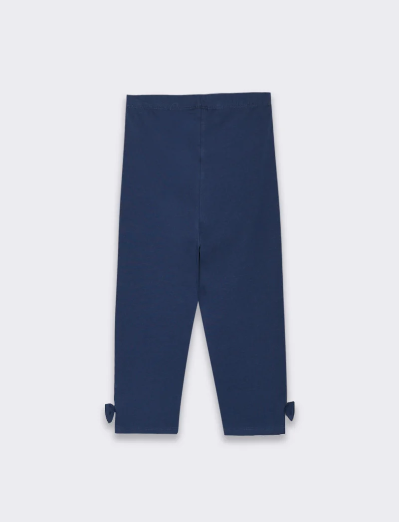 Leggings in cotone modello 3/4 da bambina - Blu