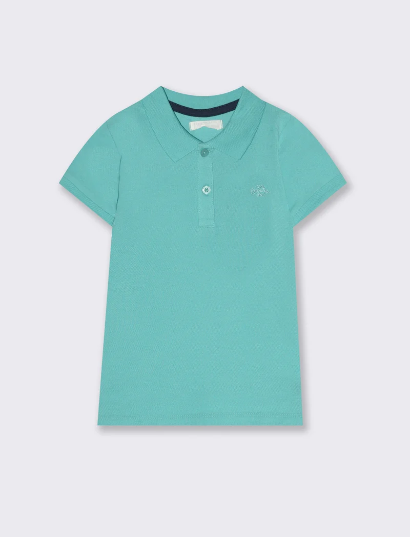T-shirt modello polo da neonato - Verde acqua