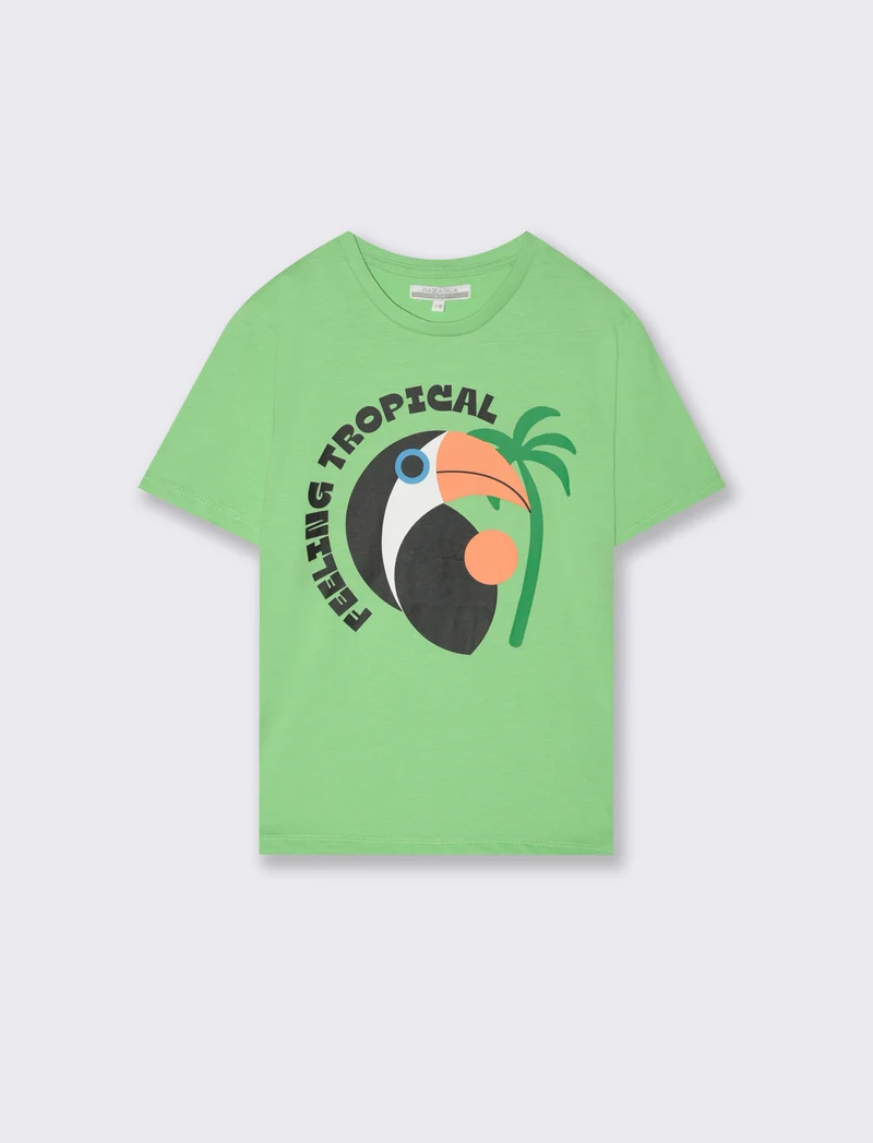 T-shirt con stampa summer da bambino - Verde mela