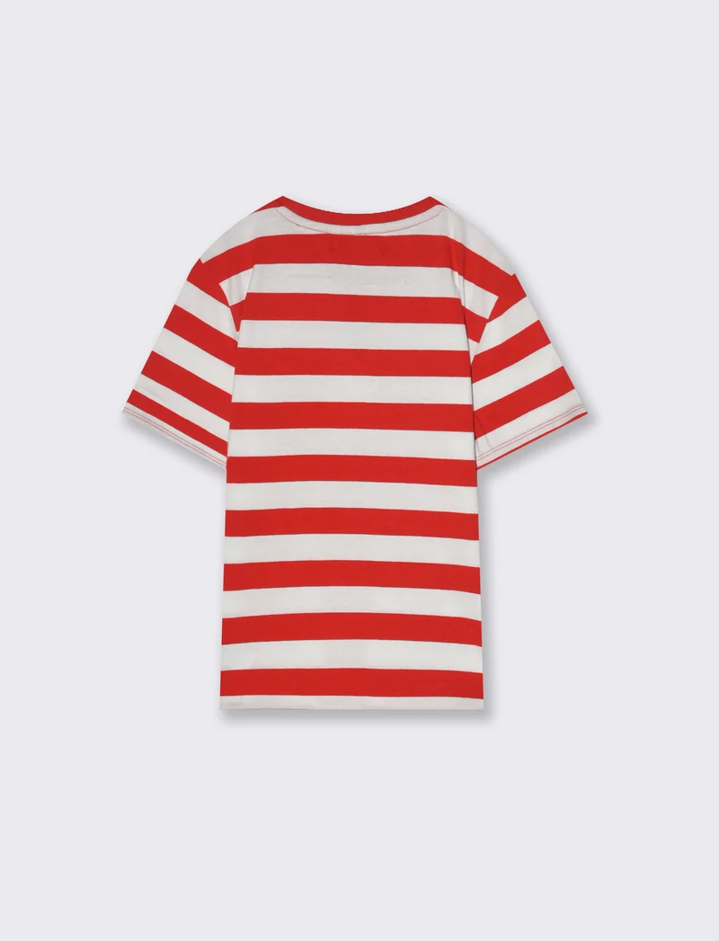 T-shirt rigata da bambino - Rosso