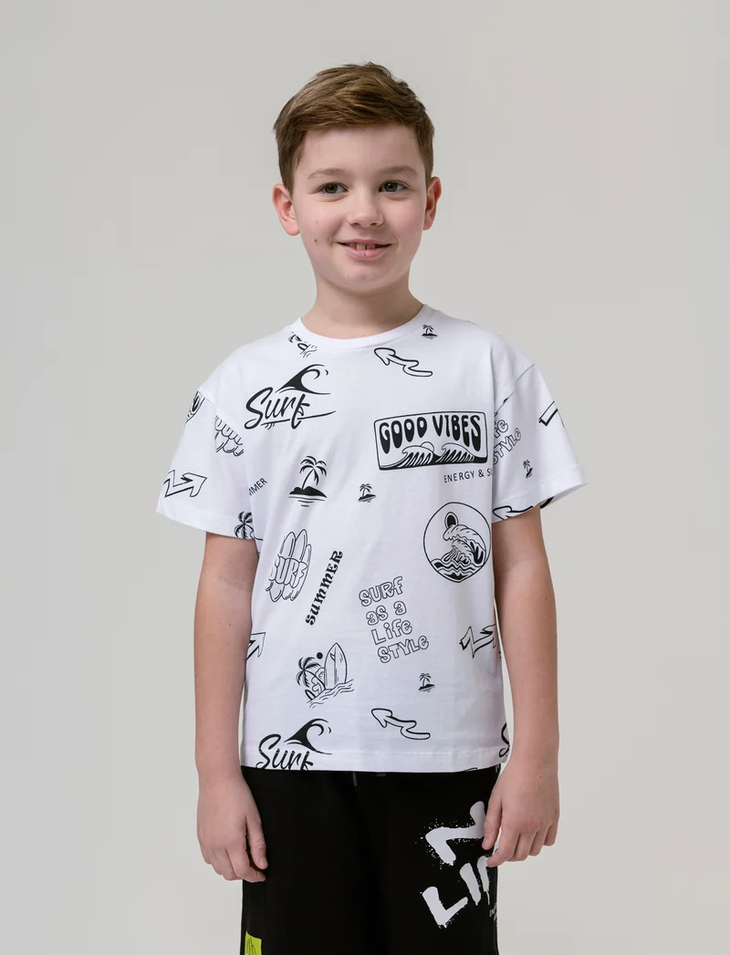 T-shirt stampata da bambino - Bianco