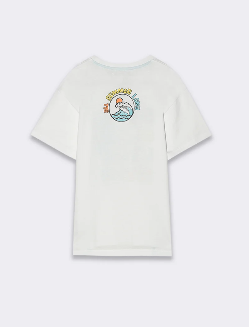 Maglietta girocollo da bambino - Bianco